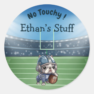 Adesivo Quarterback francês de buldogue Estudante Pertence