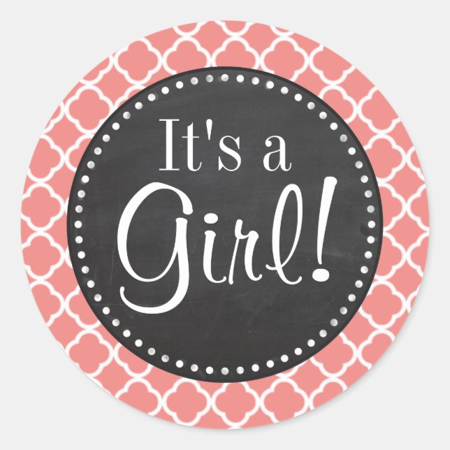 Adesivo Quatrefoil De Coral Claro, Cor-De-Rosa, De Marroco (Frente)