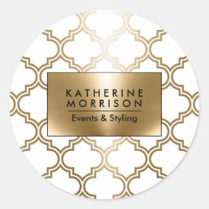 Adesivo Quatrefoil Geométrico ouro