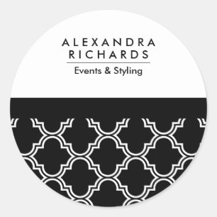 Adesivo Quatrefoil Preto e Branco