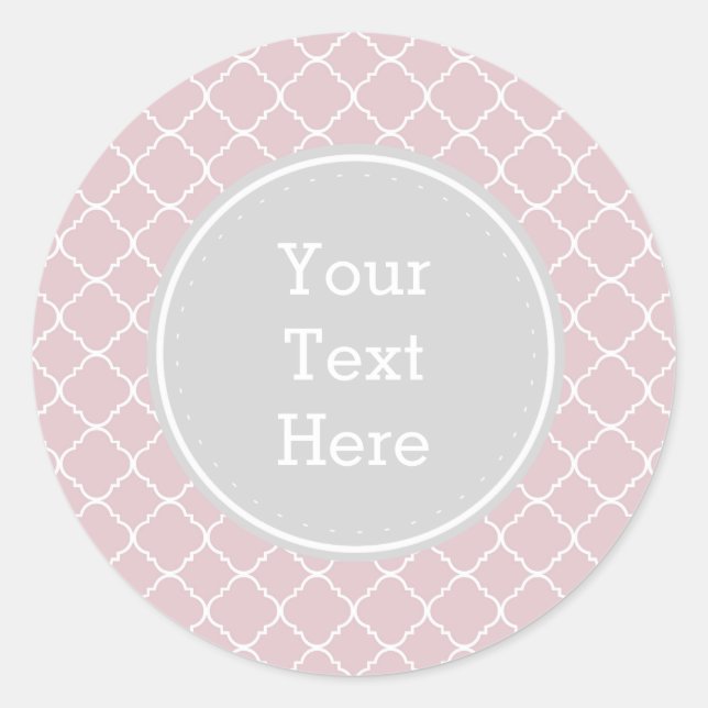 Adesivo Quatrefoil Rosa e Branco (Frente)