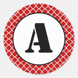 Adesivo Quatrefoil Vermelho - Vinheta Círculo