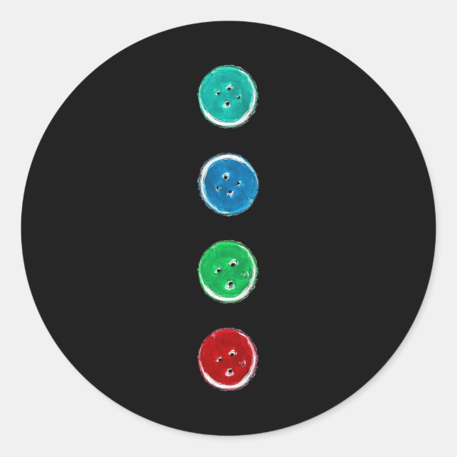 Adesivo Quatro Botões De Groovê Azul Diversão De Gato Hall (Frente)