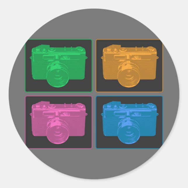 Adesivo Quatro câmeras de arte Pop (Frente)