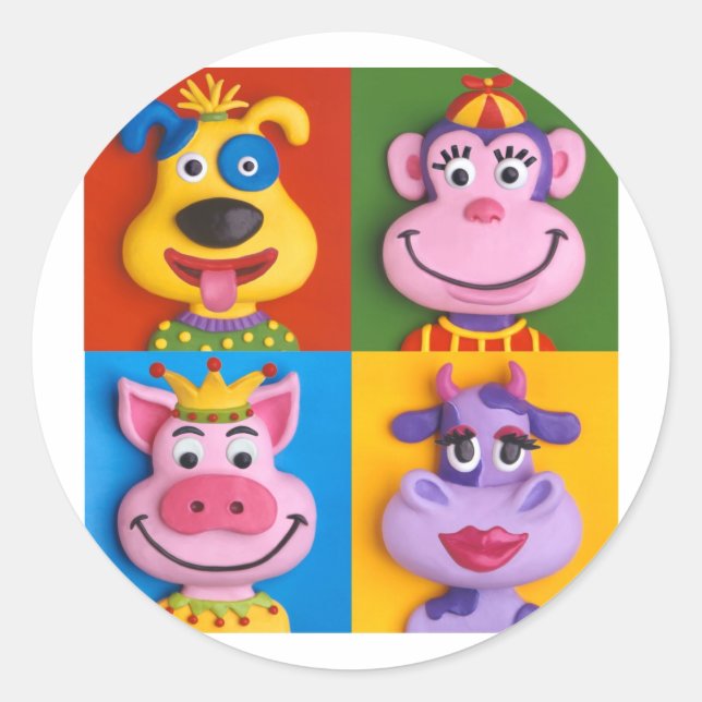 Adesivo Quatro caras animais (Frente)