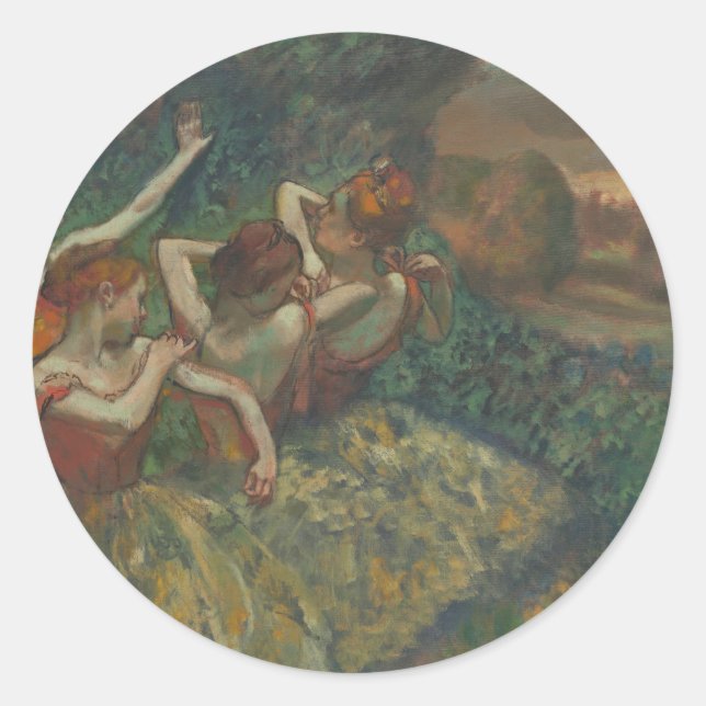Adesivo Quatro Dançarinos de Edgar Degas, Arte Fino de Bal (Frente)