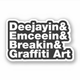 Adesivo Quatro elementos do hip hop