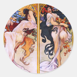 Adesivo Quatro Estações de Alfons Mucha Art Déco Nouveau