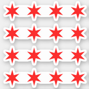 Adesivo Quatro estrelas da bandeira de Chicago