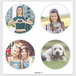 Adesivo Quatro Fotos de Família em Círculo de 6"