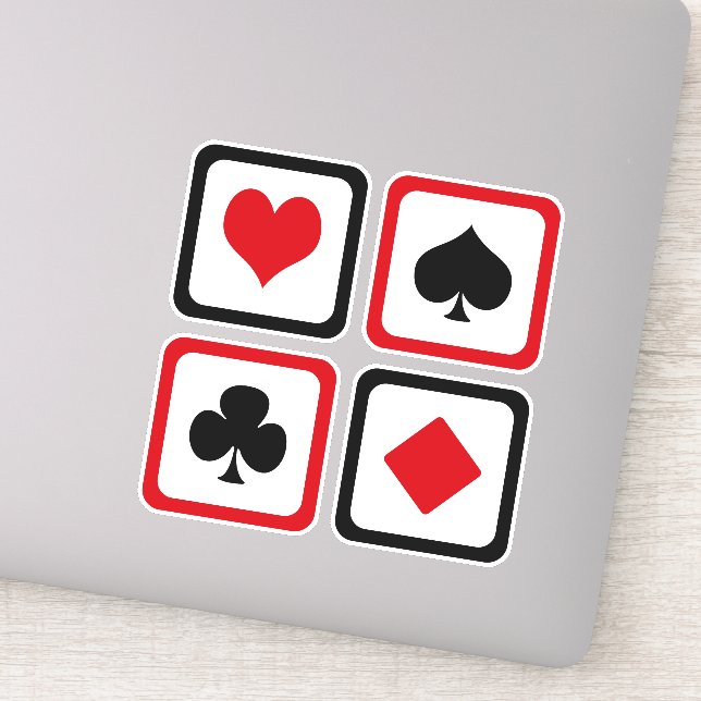 Adesivo Quatro naipes de cartão (Detalhe)