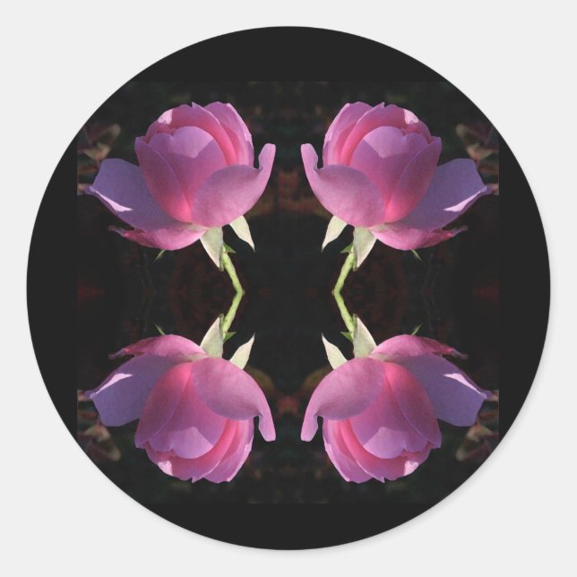 Adesivo Quatro Rosas Rosa (Frente)