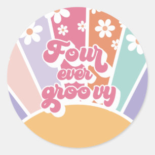 Adesivo Quatro Sempre Groovy Retrô Sol Chuva de Pétalas Dá