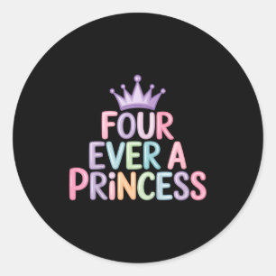 Adesivo Quatro uma princesa 4º aniversário meninas 4 anos
