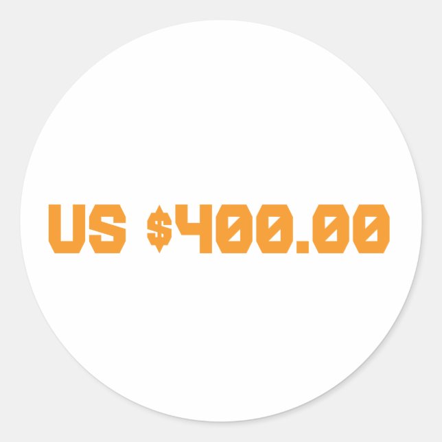 Adesivo Quatrocentos dólares (Frente)