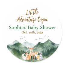 Que a aventura comece os favores do Chá de fraldas