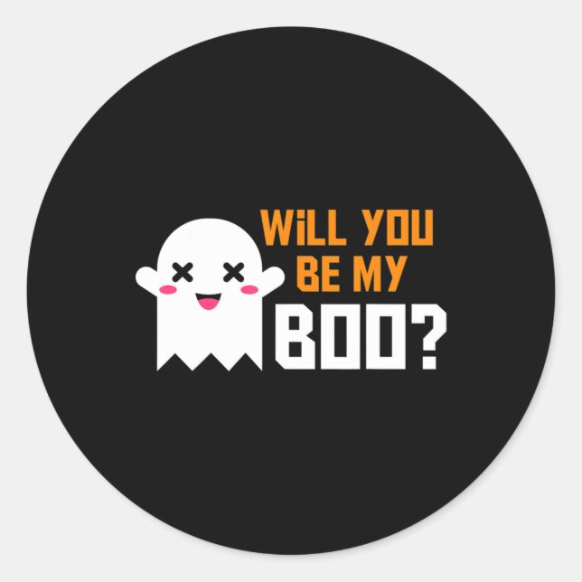 Adesivo Que Bonito Você Será Meu Fantasma De Boo Halloween (Frente)