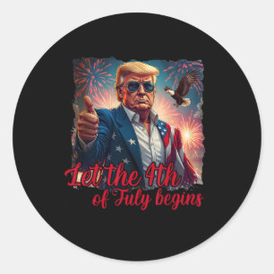Adesivo Que Comece o 4 de Julho Divertido Trump Americano