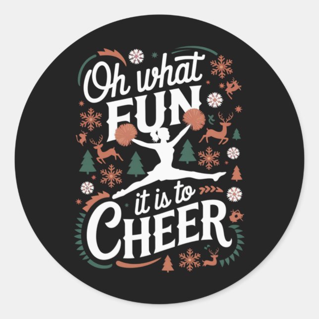 Adesivo Que Diversão É Torcer Feio Cheerleading Natal  (Frente)