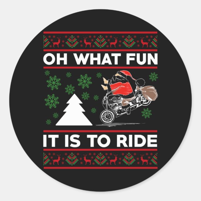 Adesivo Que Divertido É Andar De Papais noeis De Lixo (Frente)