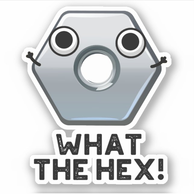 Adesivo Que Forma Hexágono Engraçado Hex Pun (Frente)