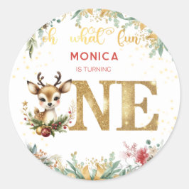 Adesivo Que Natal divertido primeiro aniversário