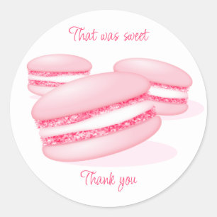 Adesivo que obrigado doce, seus macarões rosa