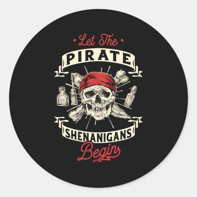 Adesivo Que Os Piratas Shenanigans Comecem A Cruzar Ossos  (Frente)