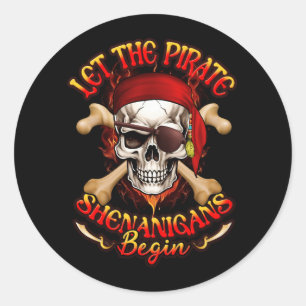 Adesivo Que Os Piratas Shenanigans Comecem A Piratear O Cé