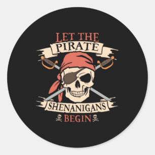 Adesivo Que Os Piratas Shenanigans Comecem O Crânio De Hal