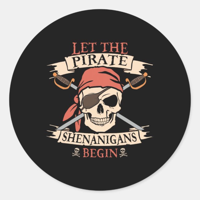 Adesivo Que Os Piratas Shenanigans Comecem O Crânio De Hal (Frente)