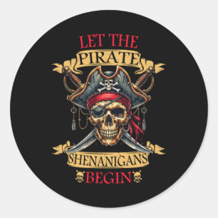 Adesivo Que Os Piratas Shenanigans Comecem O Crânio De Hal