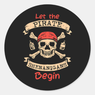 Adesivo Que Os Piratas Shenanigans Comecem O Halloway Do C