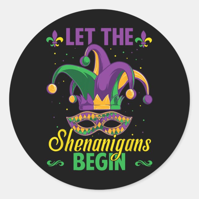 Adesivo Que Os Shenanigans Comecem A Mardi Gras (Frente)