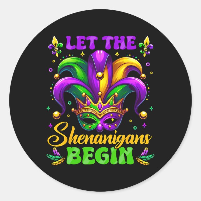 Adesivo Que Os Shenanigans Comecem A Mardi Gras 3 (Frente)