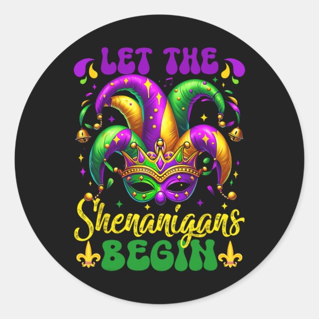 Adesivo Que Os Shenanigans Comecem A Mardi Gras 5 (Frente)