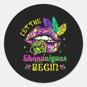 Adesivo Que Os Shenanigans Comecem A Mardi Gras Lábios Hom