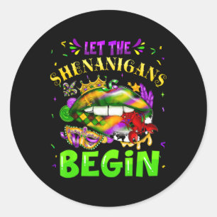 Adesivo Que Os Shenanigans Comecem A Mardi Gras Lábios Hom