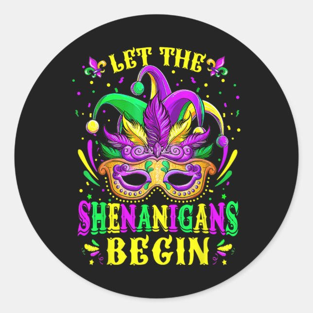 Adesivo Que Os Shenanigans Comecem As Camisas Mardi Gras1 (Frente)