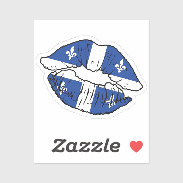 Adesivo Quebec Quebecer Lipstick Love Flag (Folha)