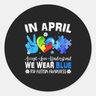 Adesivo Quebra-cabeça azul conscientização do autismo em a