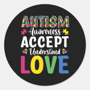 Adesivo Quebra-cabeça Consciência do Autismo Aceitar Compr