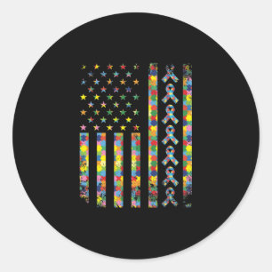 Adesivo Quebra-cabeça de Bandeira Americana Piece Ribbon 