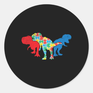 Adesivo Quebra-cabeça de Dinossauros T-rex Autismo Asl G