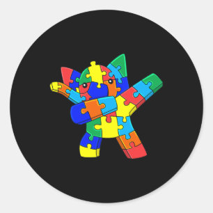 Adesivo Quebra-cabeça de Elefante Batido Peças Autism Dab