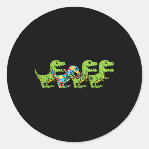 Adesivo Quebra-cabeça Dinossauros T-rex Autismo Conscienti