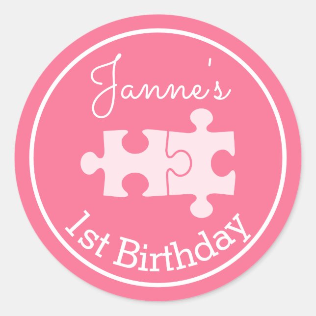 Adesivo Quebra-cabeça Rosa Bonitos (Frente)