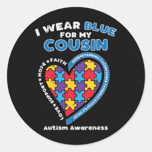 Adesivo Quebra-cabeça Vestir Azul Para Meu Primo Autismo S