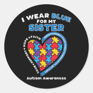 Adesivo Quebra-cabeça Vestir Azul Para Minha Irmã Autismo