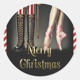 Adesivo Quebra-Nozes & Bailarina Preto Dourado Feliz Natal